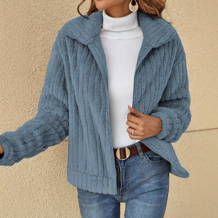 Picture of Amazon Europe and the United States cross-border women's temu2025 autumn and winter new wool plush cardigan lapel short coat