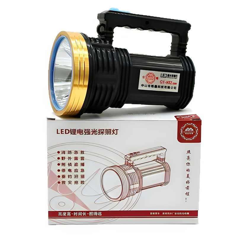 Led Searchlight Strong Light Outdoor Camping Style Lighting Security Patrol Fire Prevention and Flood Control High Power Emergency Flashlight