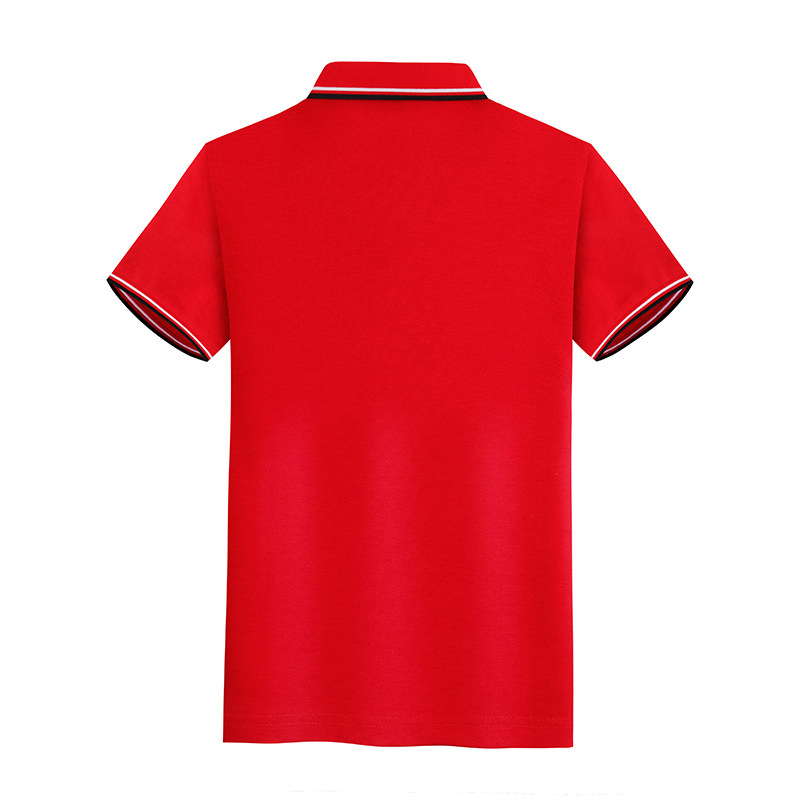 Picture of 190g ceramic mulberry silk children's lapel short sleeve POLO shirt children's clothing printing label group advertising T-shirt printing