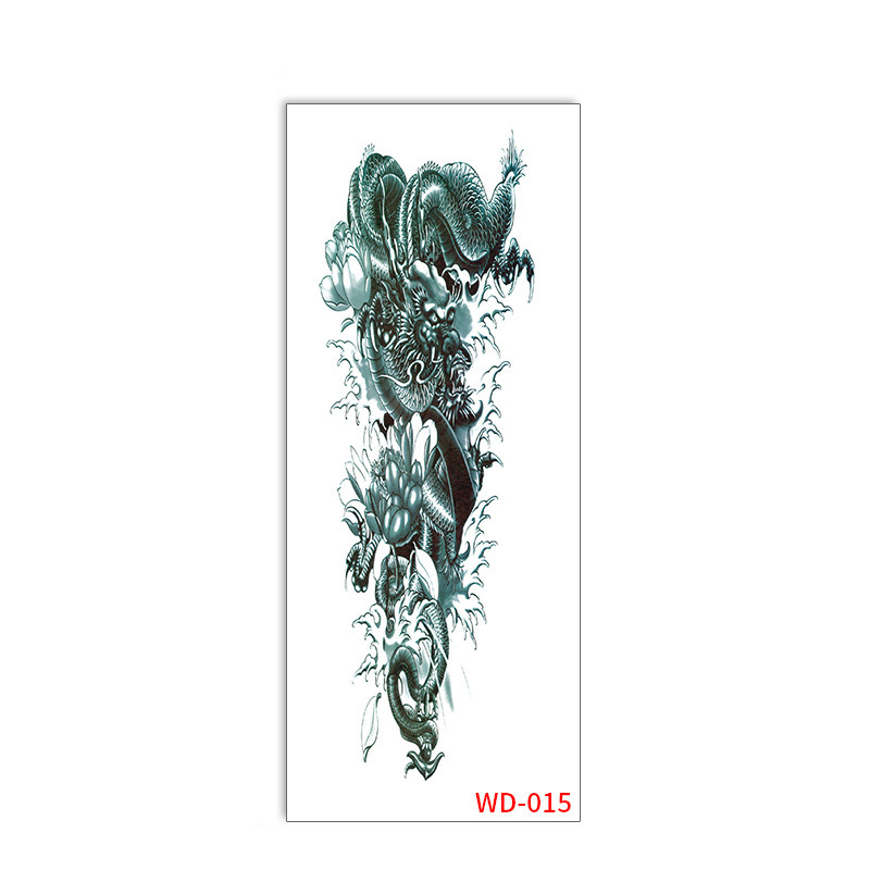 Picture of Full Arm Tattoo Sticker Cross-border New Waterproof Sweat Simulation Cross Buddha Black and White Colorful Personality Full Arm Temporary Tattoo