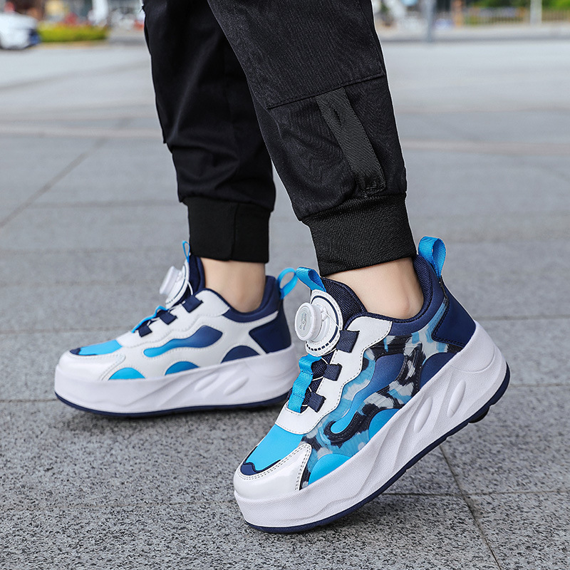 Picture of Cross-border foreign trade heloon shoes for girls roller shoes outdoor sports roller skates charging belt switch luminous shoes double wheel
