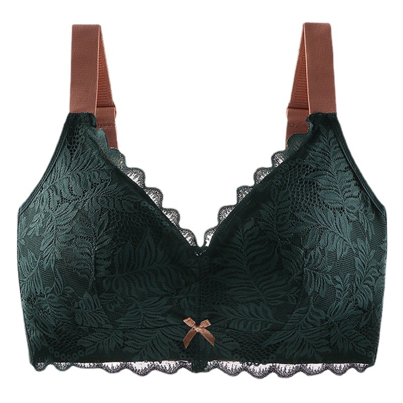 Underwear Women's Large Size No Steel Rings Full Cup for Chubby Girls Big Chest Showing Small Push-up Bra Collapsed Breast Upper-support Thin Bra