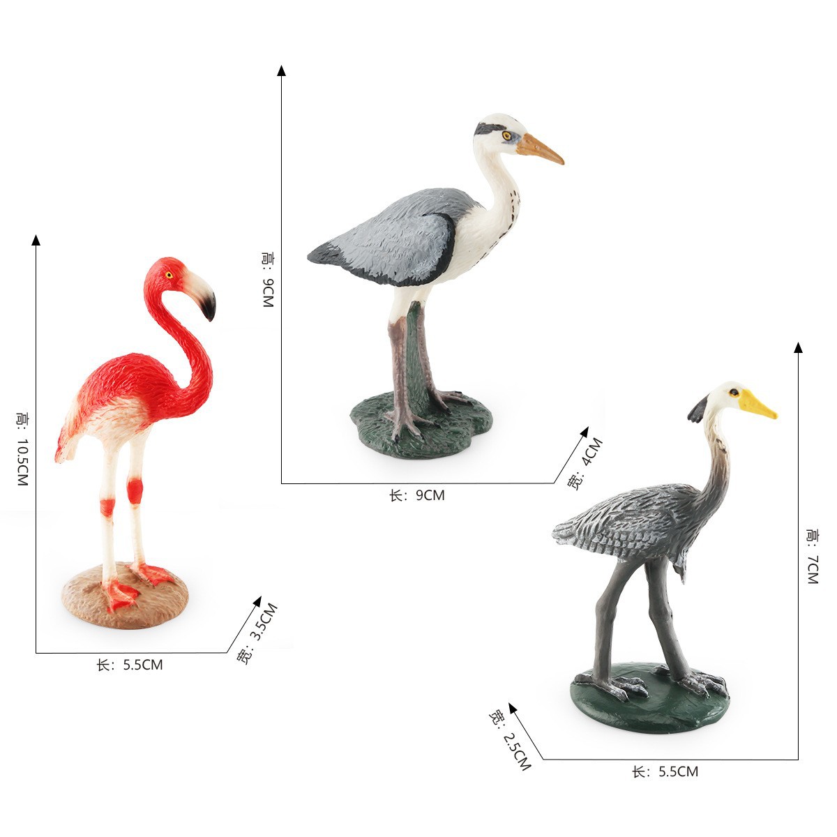 Picture of Cross-border Children's Puzzle Cognitive Simulation Flamingo Heron Crane Desktop Bird Bird Model Static Ornament Toy
