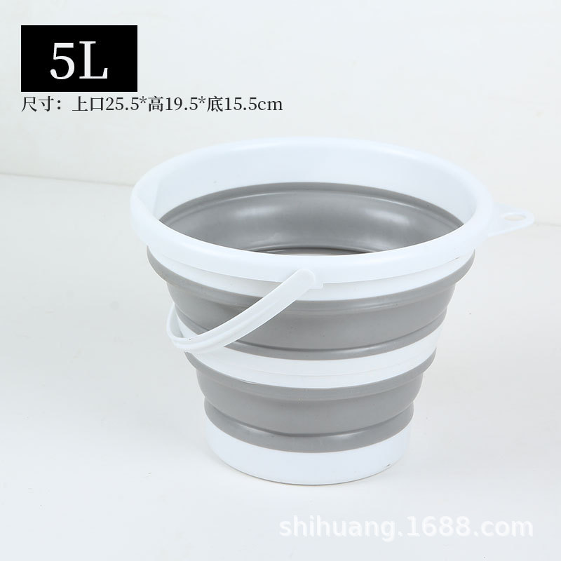 Picture of Foldable Bucket Bucket Portable Travel Multifunctional Small Bucket Household Retractable Bucket Car Washing Bucket Bucket Art Storage