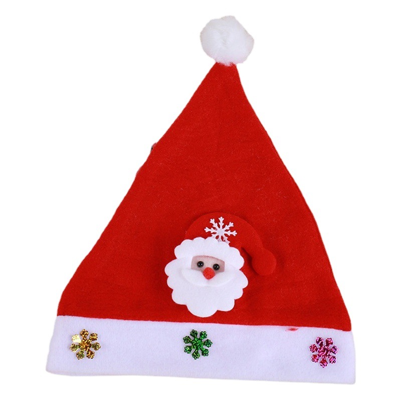 Christmas Decorations Christmas hat adult children red glow Santa Claus hat ordinary Christmas hat decoration