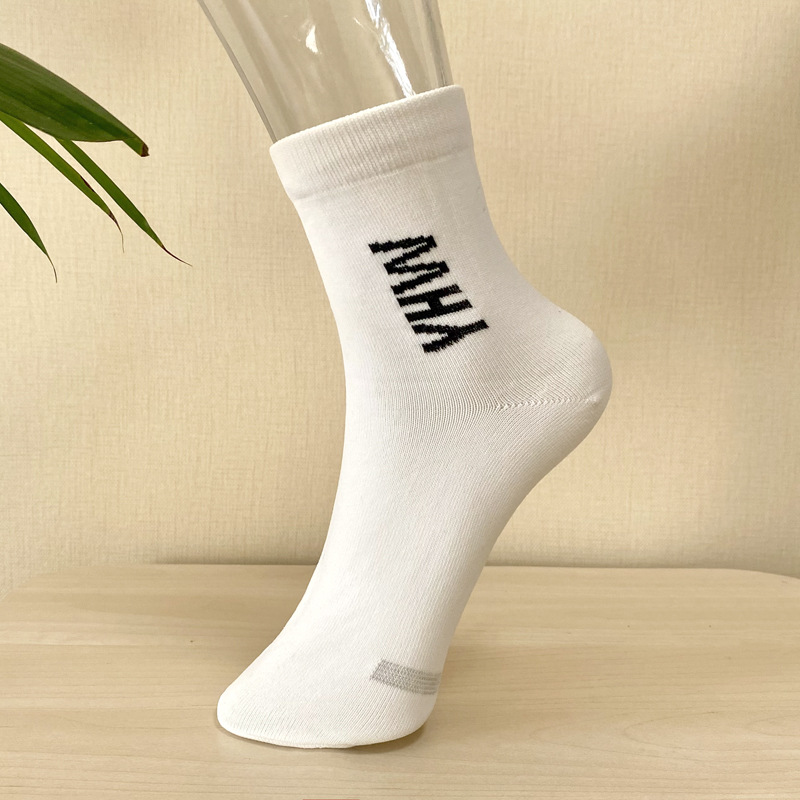 White far infrared socks soles with conductive yarn socks for men and women with magnetic socks