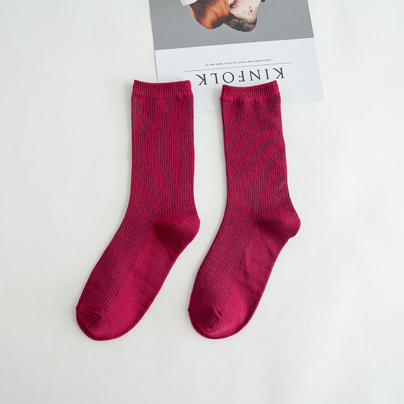 Picture of Spring and summer women's socks solid color dopamine color tube socks Zhuji pile socks ladies candy color socks cotton socks