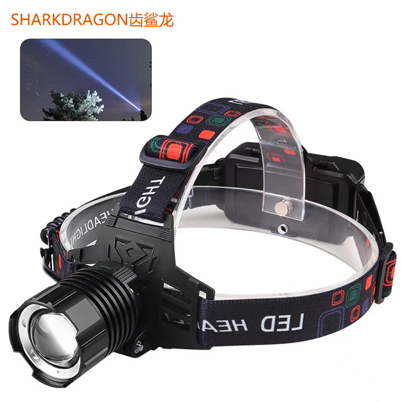 Cross-border new white laser light headlight USB charging outdoor zoom long-range riding fishing head LED headlight