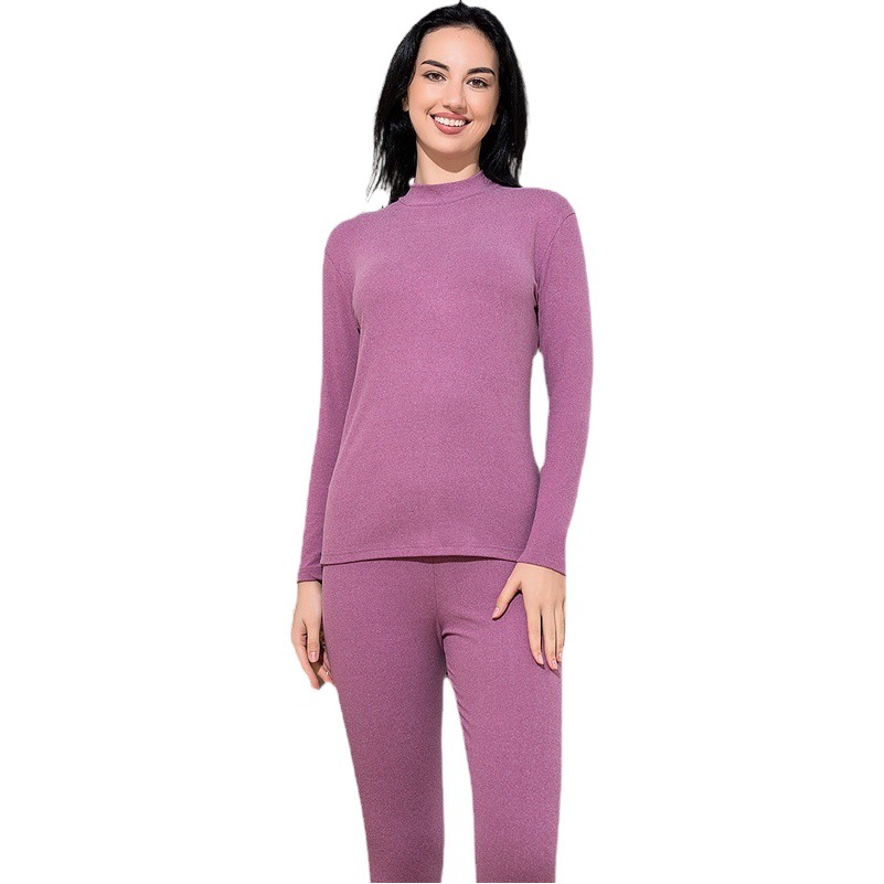 Mid-Collar Winter Thermal Intimates Set for Men and Women, Double-Sided Brushed Autumn Clothes, Bottoming Shirt, Half Turtleneck Thermal Intimates