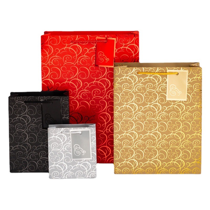 Cross-Border Classy Hot Stamping Logo Paper Bag Exquisite Pattern Holiday Gift Bag Clothing Store Handbag Shopping Bag Wholesale