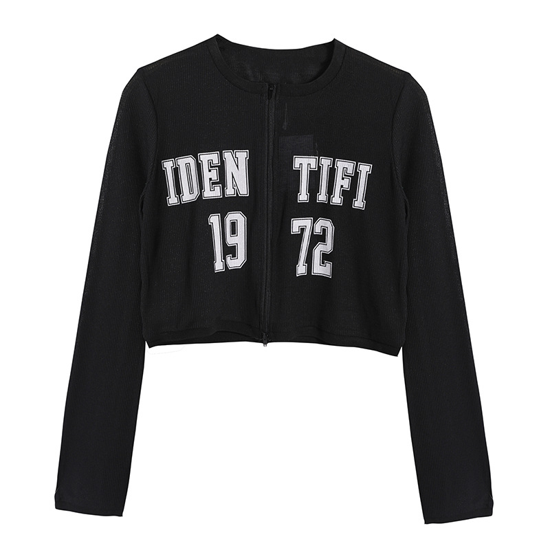 Picture of Air-Conditioning Shirt Thin Summer Loose Short Long-Sleeved Sun Protection Blouse Top Ice Silk Letter Knitted Cardigan Jacket for Women