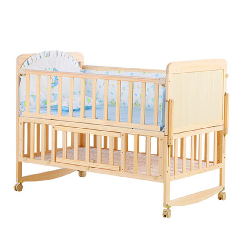 Picture of Factory Direct Sales Crib Solid Wood Paint-Free Baby Bed Multi-Functional Kidsren's Bb Cradle Bed Wholesale Dropshipping