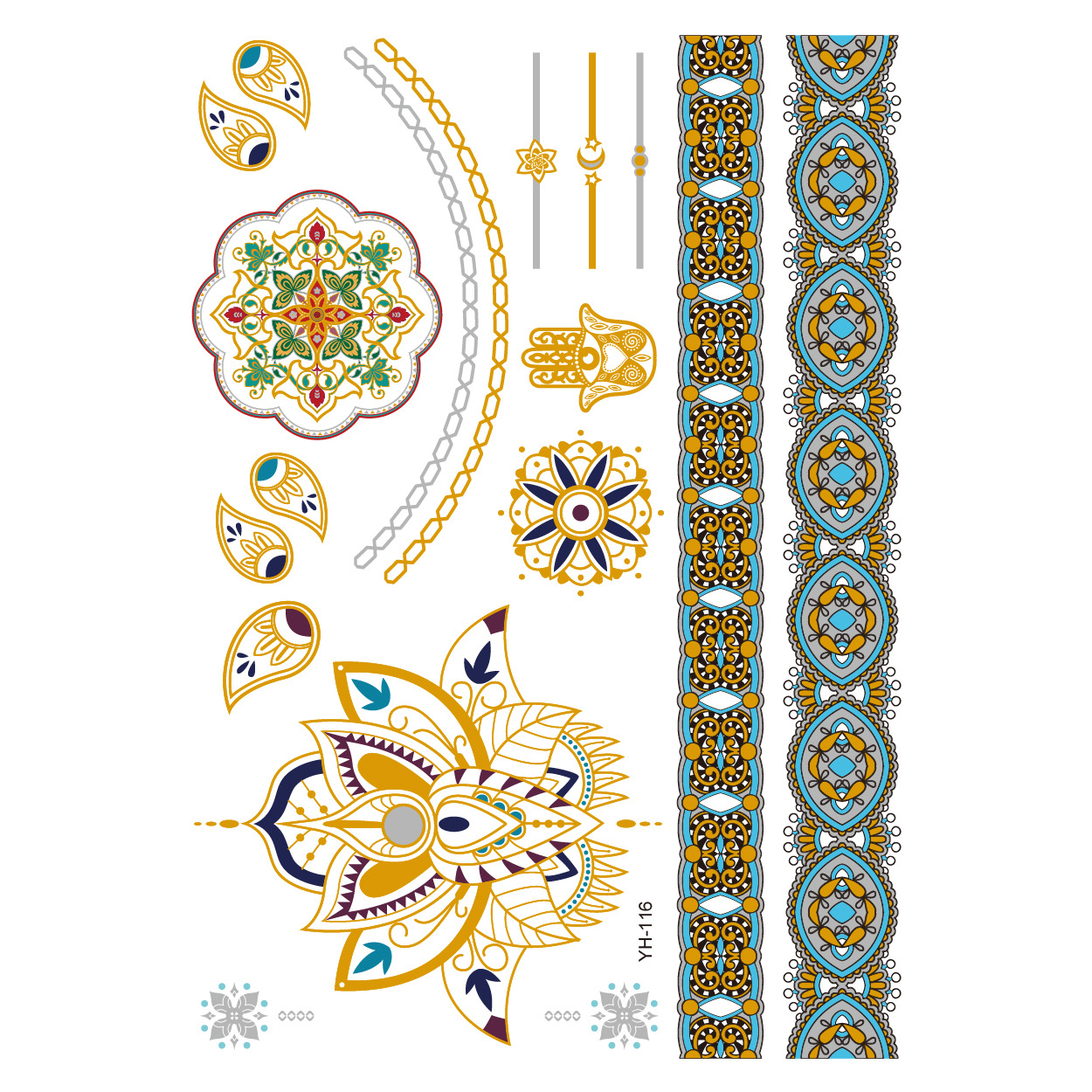 Picture of Bronzing tattoo stickers manufacturers in stock wholesale waterproof tattoo stickers fashion tattoo stickers
