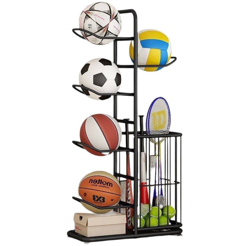 Picture of Home indoor simple volleyball organizing and storage basket, basketball storage rack, children's ball game placement shelf