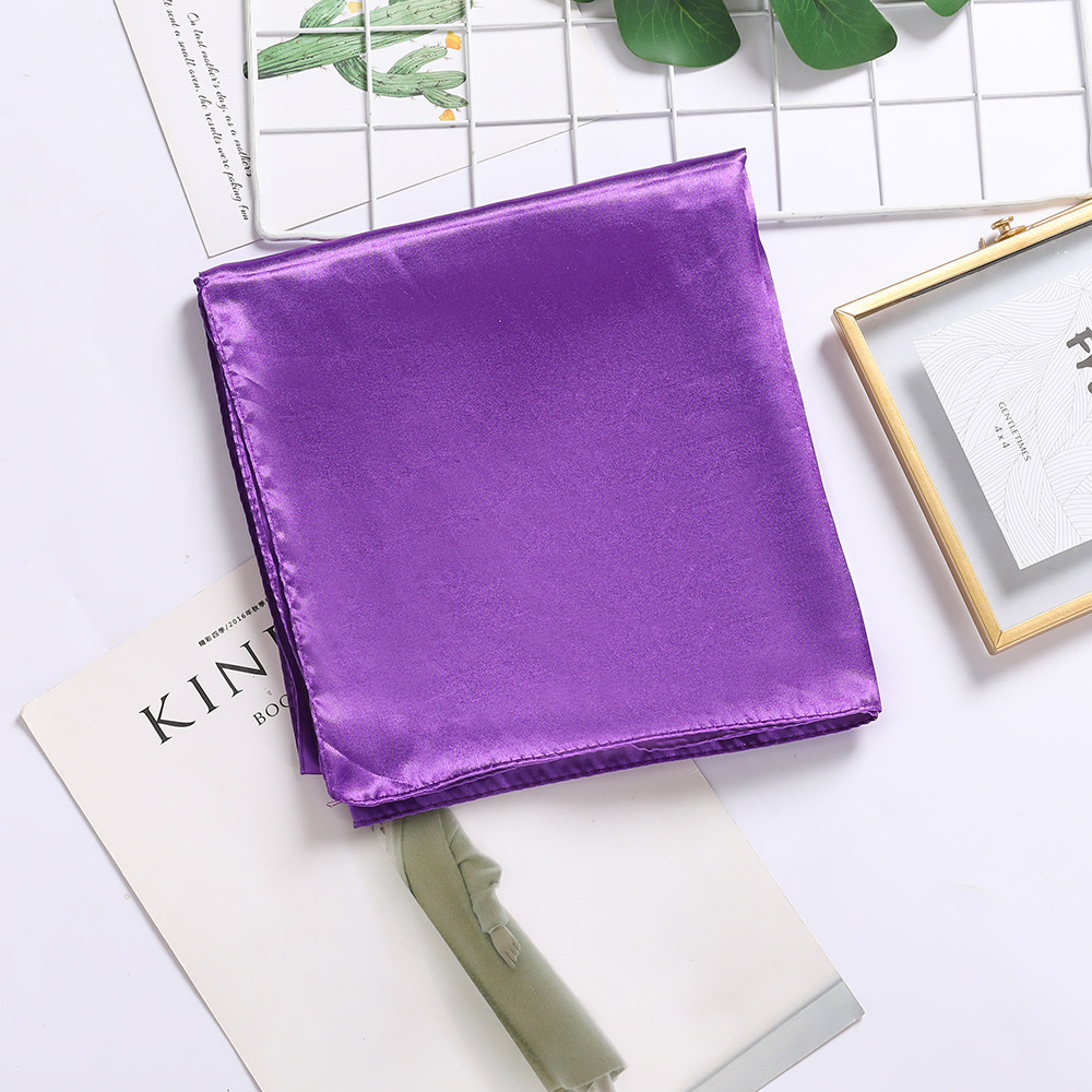 Picture of Solid Color Silk Scarf 90cm Satin Satin Large Square Scarf Women's Candy Color Printed Silk Scarf Scarf Wedding Accompanying Ceremony