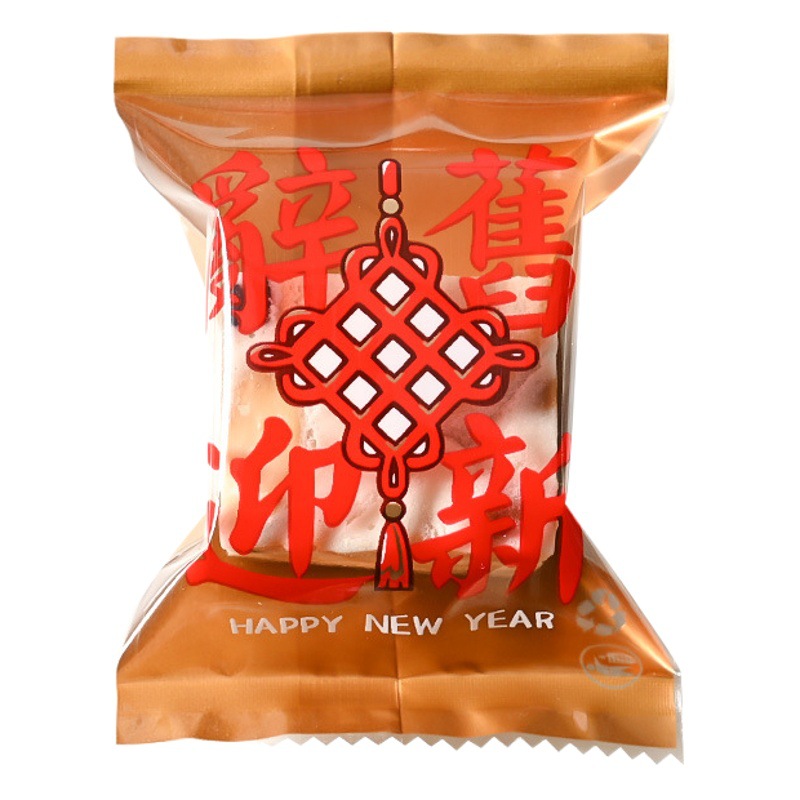 2025 Chinese Style New Year Snowflake Crisp Packaging Bag Happy Year of the Snake Baking Cookie Machine Sealing Bag Candy Bag