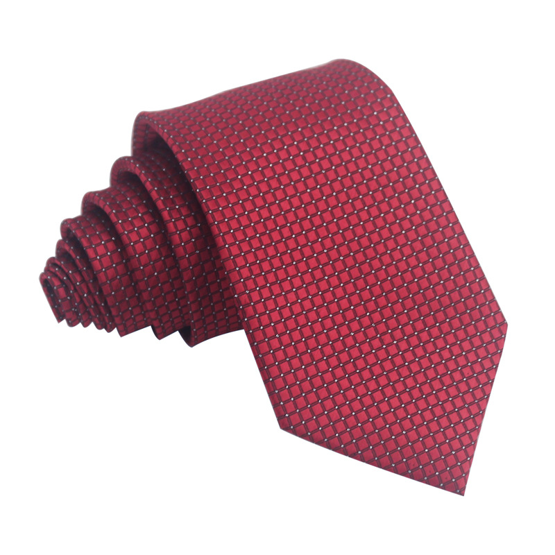 Picture of 25 New 8cm Polyester Jacquard Stripesd Tie 7cm Men's and Women's Business Formal Wear Casual High-End Red Black Blue