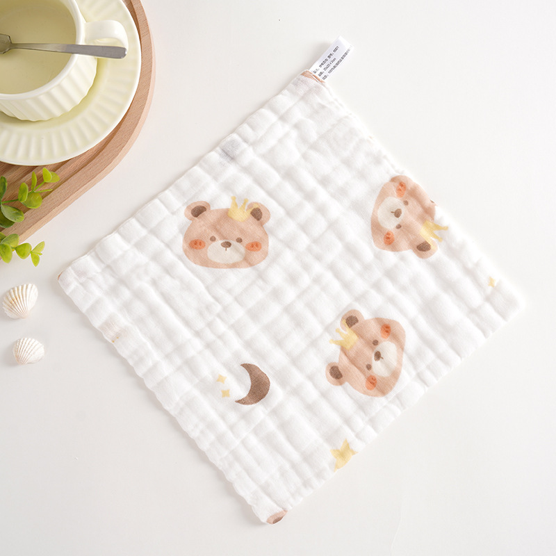 Picture of Cotton small square six-layer high density gauze towel newborn baby saliva towel baby wash face towel wholesale