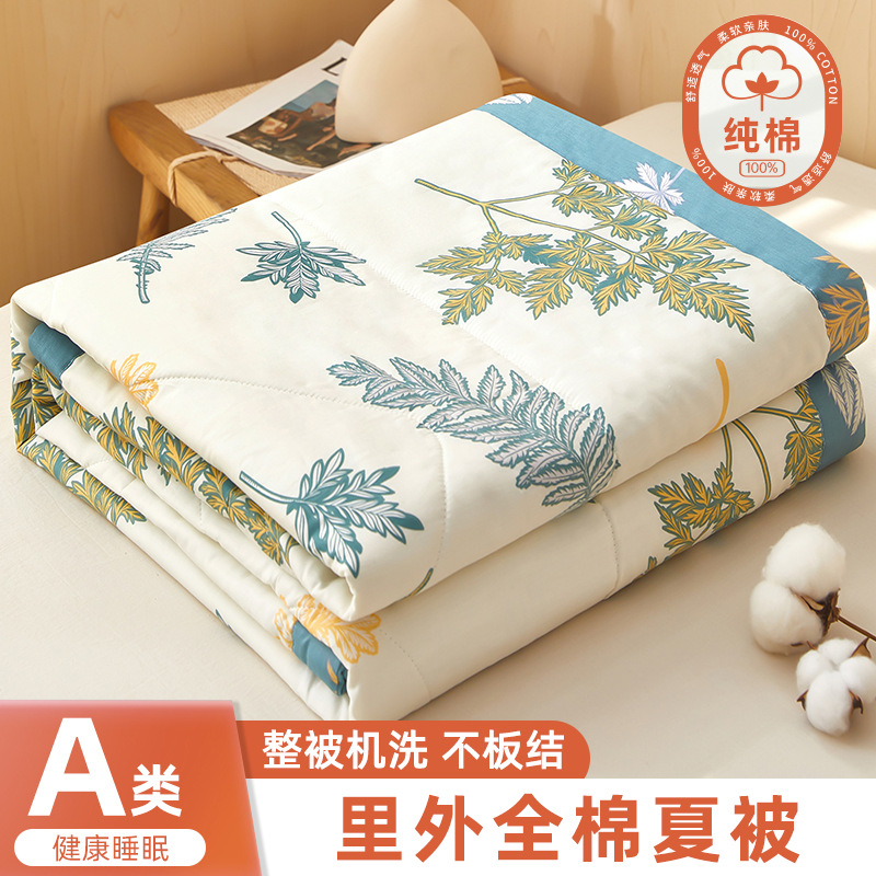 Picture of Class A Mother and Infant Grade Xinjiang Cotton Summer Cool Quilt Household Cotton Machine Washable Air-conditioning Quilt Summer Pure Cotton Single Thin Quilt