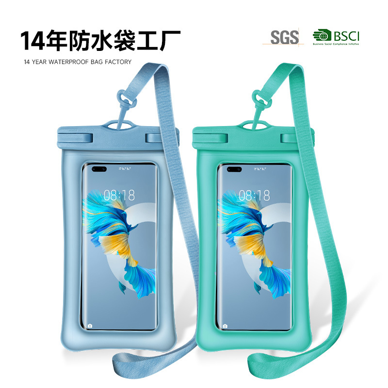 Popular Double Airbag Waterproof Bag Tpu Mobile Phone Waterproof Bag with Touch Screen for Scenic Spots and Rafting