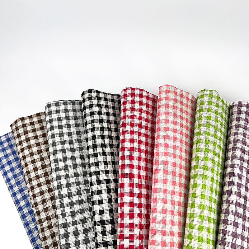 [In stock] cotton and linen fabric small plaid cloth printed cloth tablecloth sofa fabric linen cloth ins style rag head