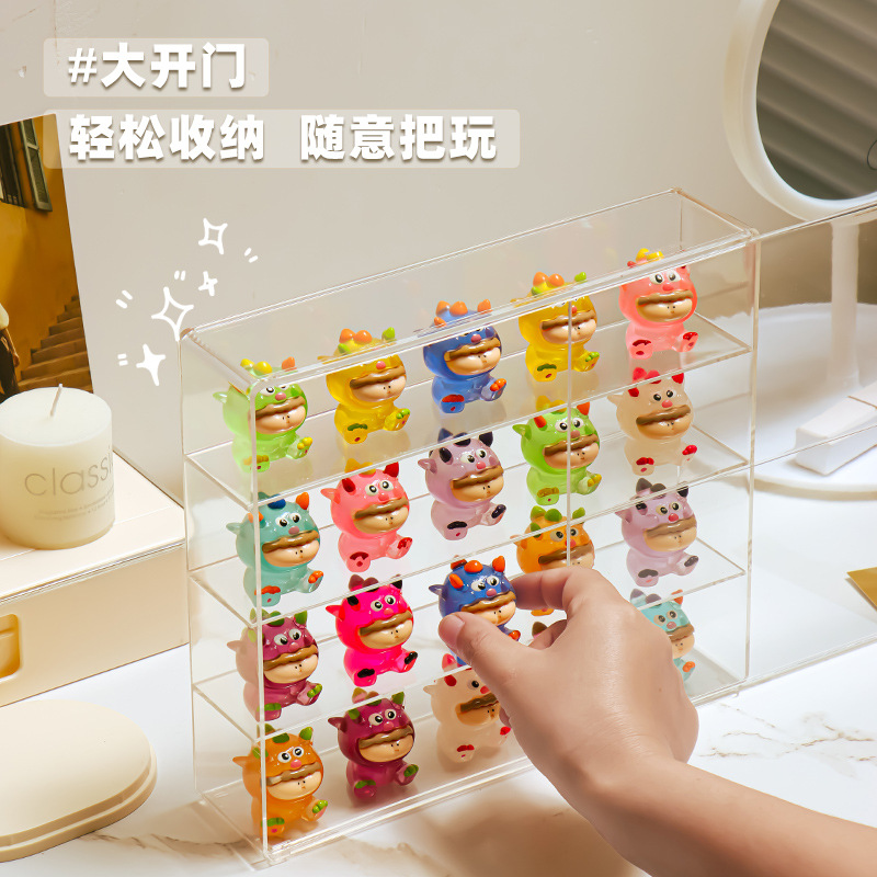 Picture of Cross-border Explosions High-rise Large Cute Grain Storage Box Deckered Dust-proof Desktop Doll Acrylic Display Stand