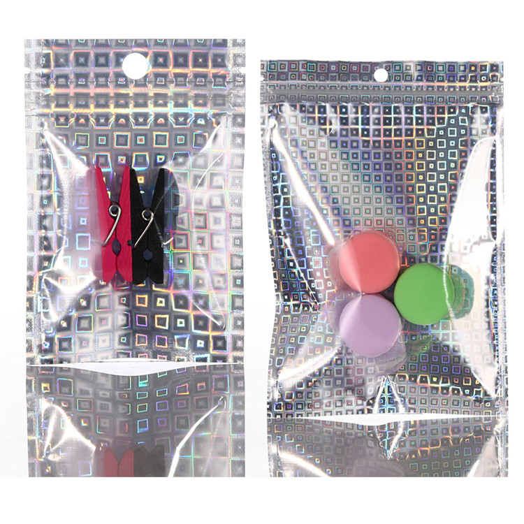 Picture of Laser Self-sealing Bag Small Star Magic Color Bag Data Line Yin and Yang Bag Digital Flash Aluminum Foil Plastic Bag Jewelry Bag