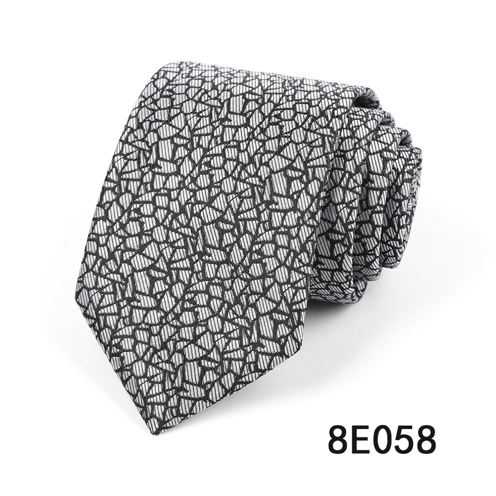 Picture of Men's Tie Business Casual Stripesd Tie 8cm Polyester Jacquard Embroider Print Tie Wholesale Formal Wear