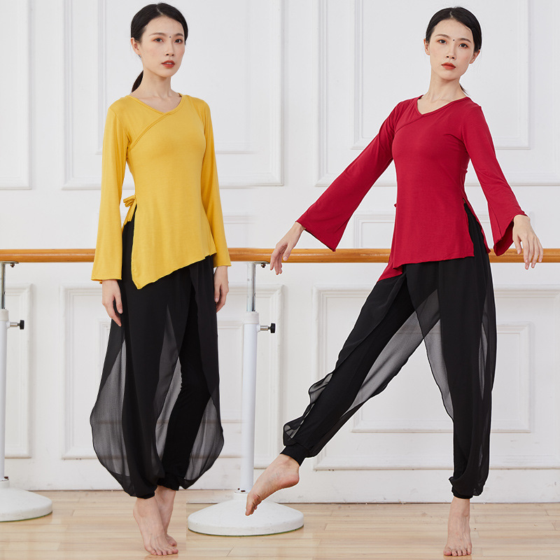 Picture of New Dancing Clothes suit Modern Body Classical Folk Dance Elegant Chiffon Fairy Slimming Long Sleeve Dancing Women