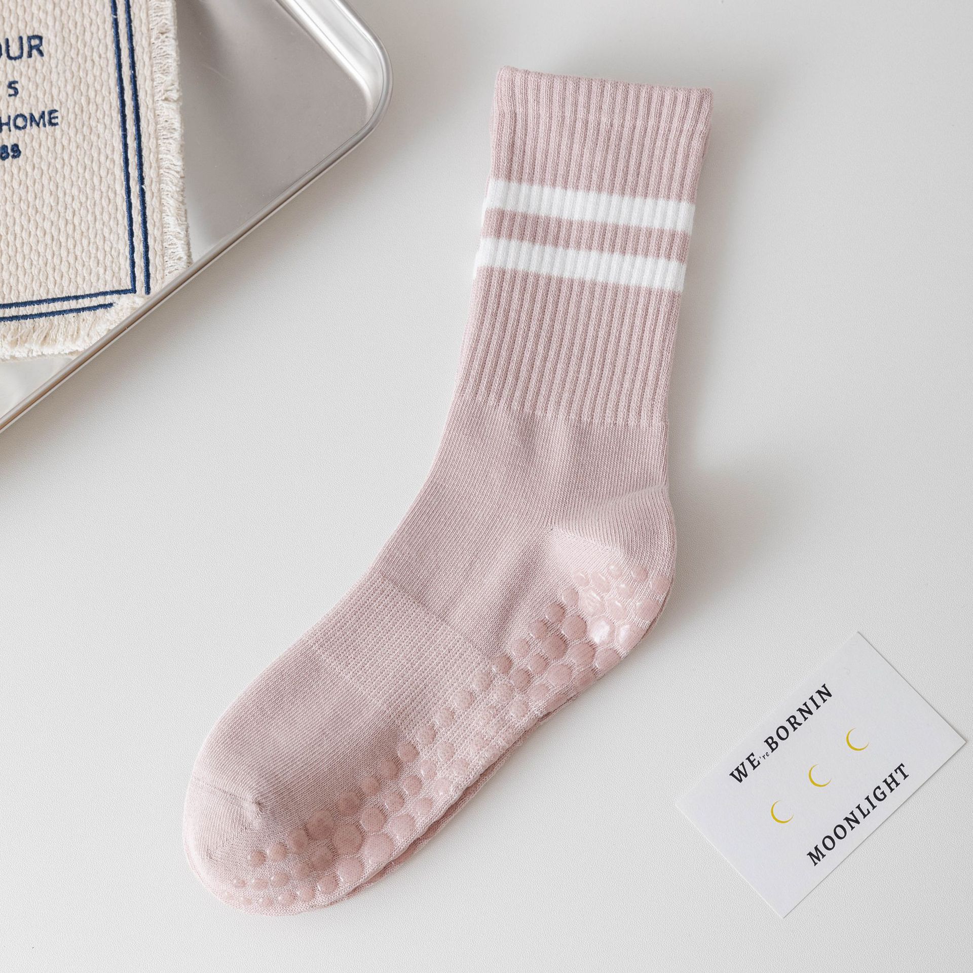 Picture of Pilates socks professional non-slip socks five-finger socks mid-calf yoga socks non-slip sports solid color floor socks yoga socks