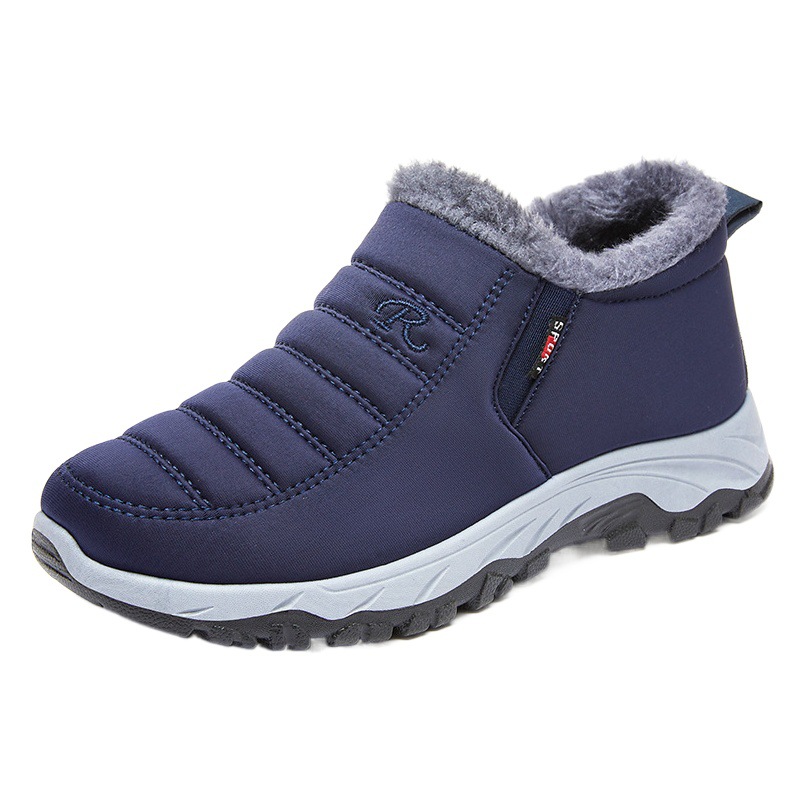 Winter New Snow Boots with Plush Lining and Thickened Men's Shoes for Middle-Aged and Elderly Dads, Short Boots, Warm Large Size Old Beijing Cotton Shoes for Men