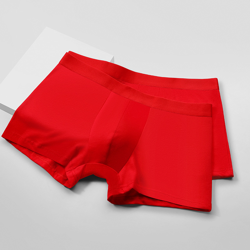 Men's underwear men's boxer shorts cotton gift for birth year rabbit red wedding thin boxer shorts