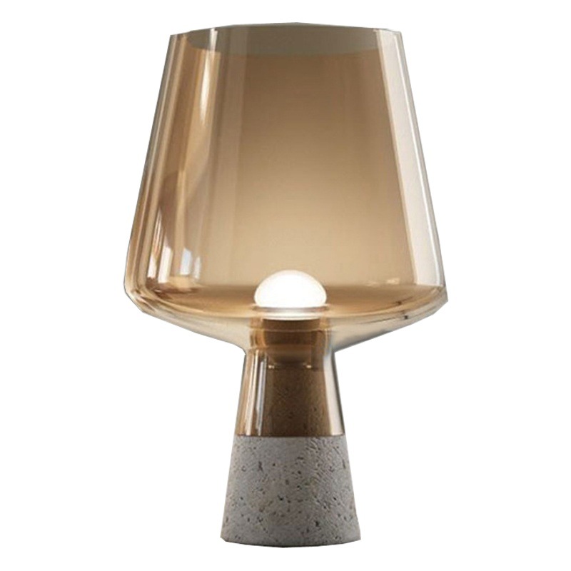 Nordic Creative Modern Simple Cement Living Room Table Lamp Pastoral Bedroom Grey Bedside Study Glass Table Lamp