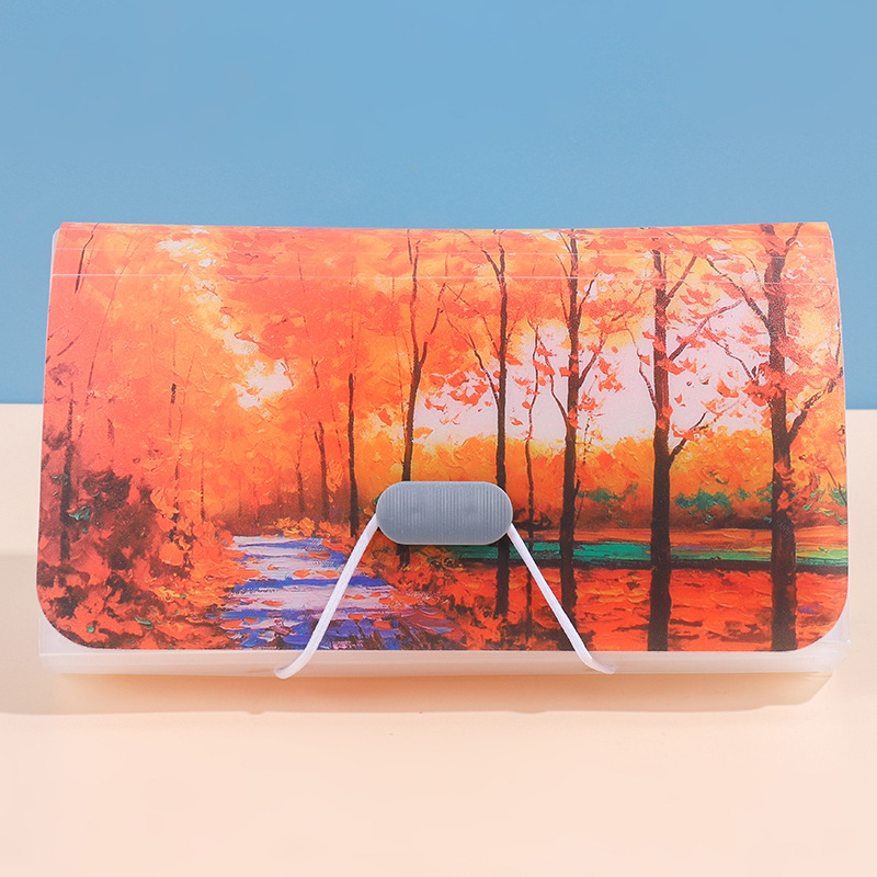 Picture of Rainbow organ bag folder file clip plastic rope bundle office A6 mini bill bag 13 storage clip wholesale
