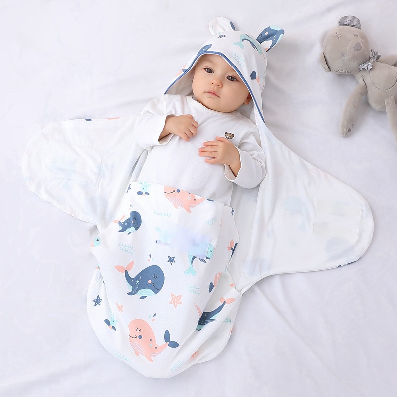 Picture of Baby swaddling towel newborn anti-startling baby sleeping bag cotton printed four-season baby quilt cross-border supplies