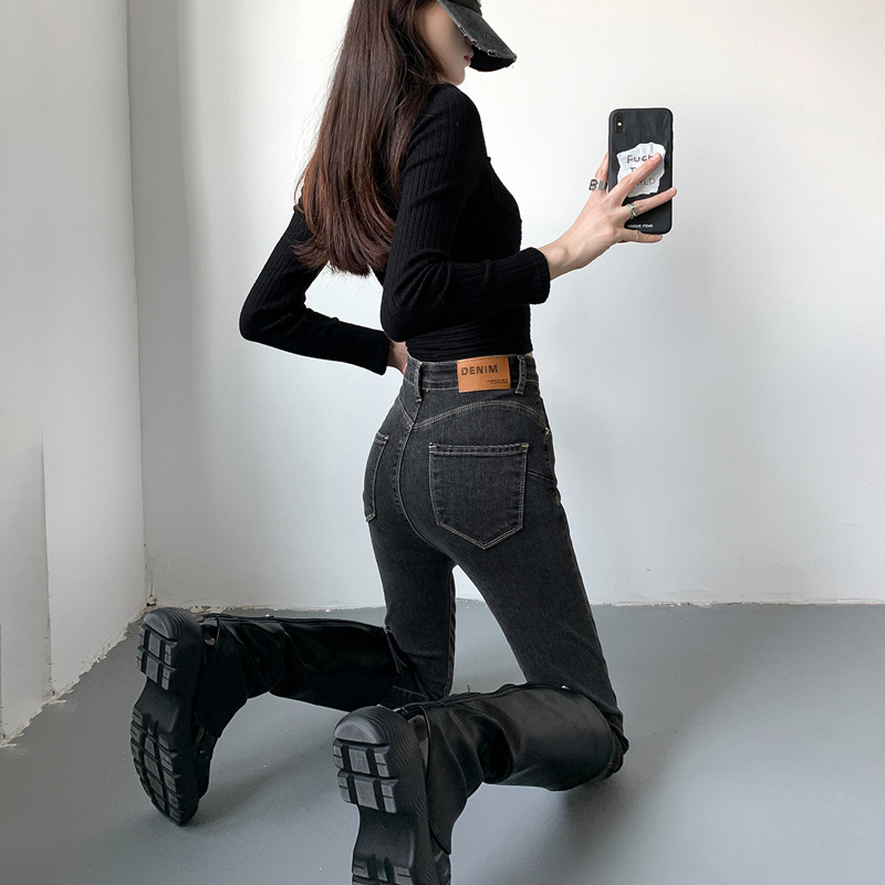 Picture of High Waist Jeans Women's Spring and Autumn 2023 New Tight Slimming Stretch Pencil Slim-Fit Small Feet Long Trendy Pants