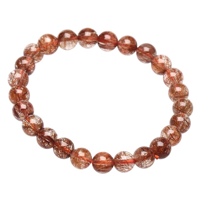 Red hair crystal bracelet Wholesale natural red silk hair crystal bracelet through body multi-silk women's single ring copper hair crystal jewelry