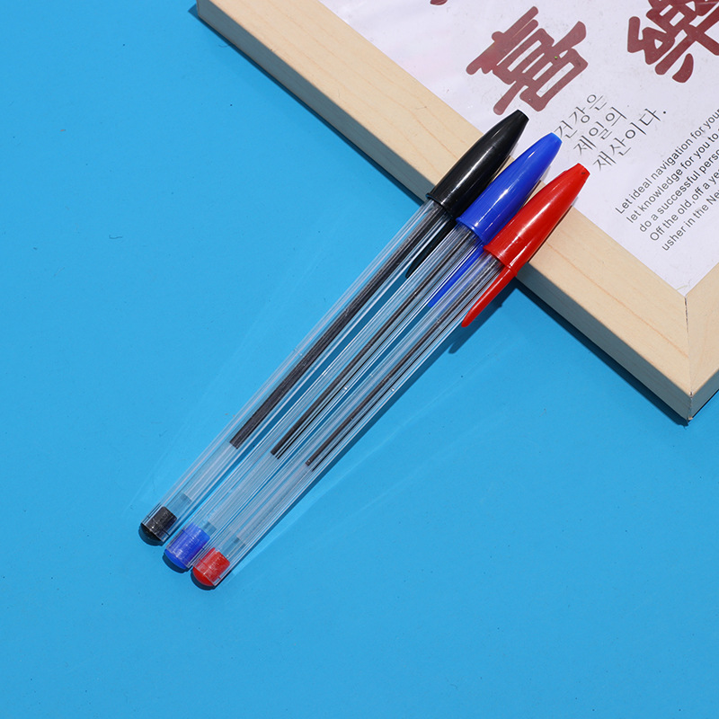 Picture of Cross-Border Red, Black and Blue Bullet Ballpoint Pen That Does Not Leak Ink, Creative Plastic Ballpoint Pen Wholesale, High-Looking Office Use