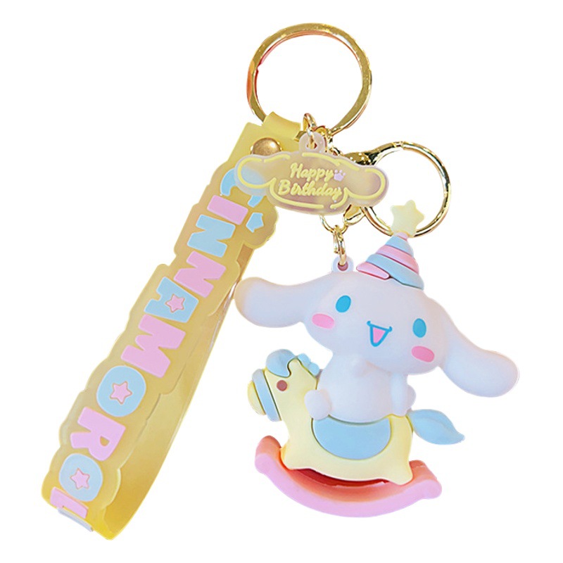 Big-Eared Dog Birthday Party Cute Keychain Pendant Wholesale Creative Doll Accessories Car Key Chain Doll Pendant