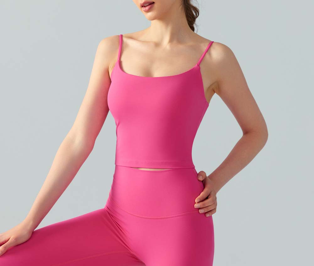 Picture of Cross-Border Summer New Style Women's Nude and Comfortable Outer Wear Pure Color U-Neck Tight Inner Wear Outer Wear Sports Sling 745