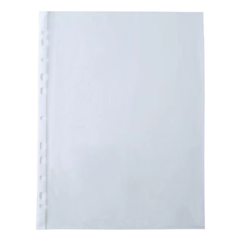 Transparent a4 Document Bag 11 Holes Document Bag Loose-leaf Information Bag Protective Film Quick-work Clip Perforated Insert Bag