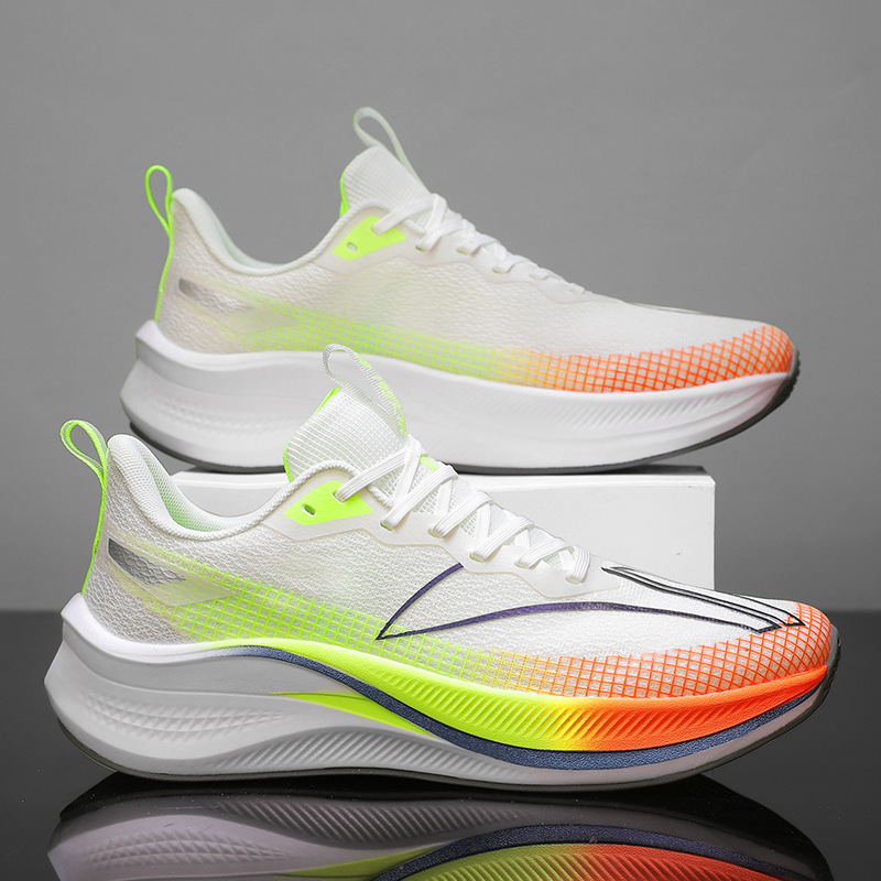 Summer Running Shoes Men's Carbon Plate Shock Absorption Small Size sneaker Breathable Couple Casual Travel Shoes Professional Ultra-light Running Shoes