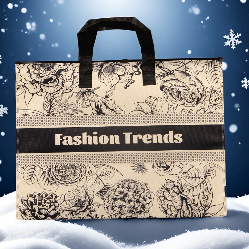 Portable Non-woven Packaging Bag Thermal Underwear Autumn Clothes and Pants Zipper Bag Shark Pants Leather Pants Thickened Leggings Bag
