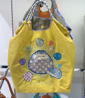 Picture of Japanese homemade ball chain eco-friendly shopping bag nylon embroidered hand canvas bag nylon shopping bag