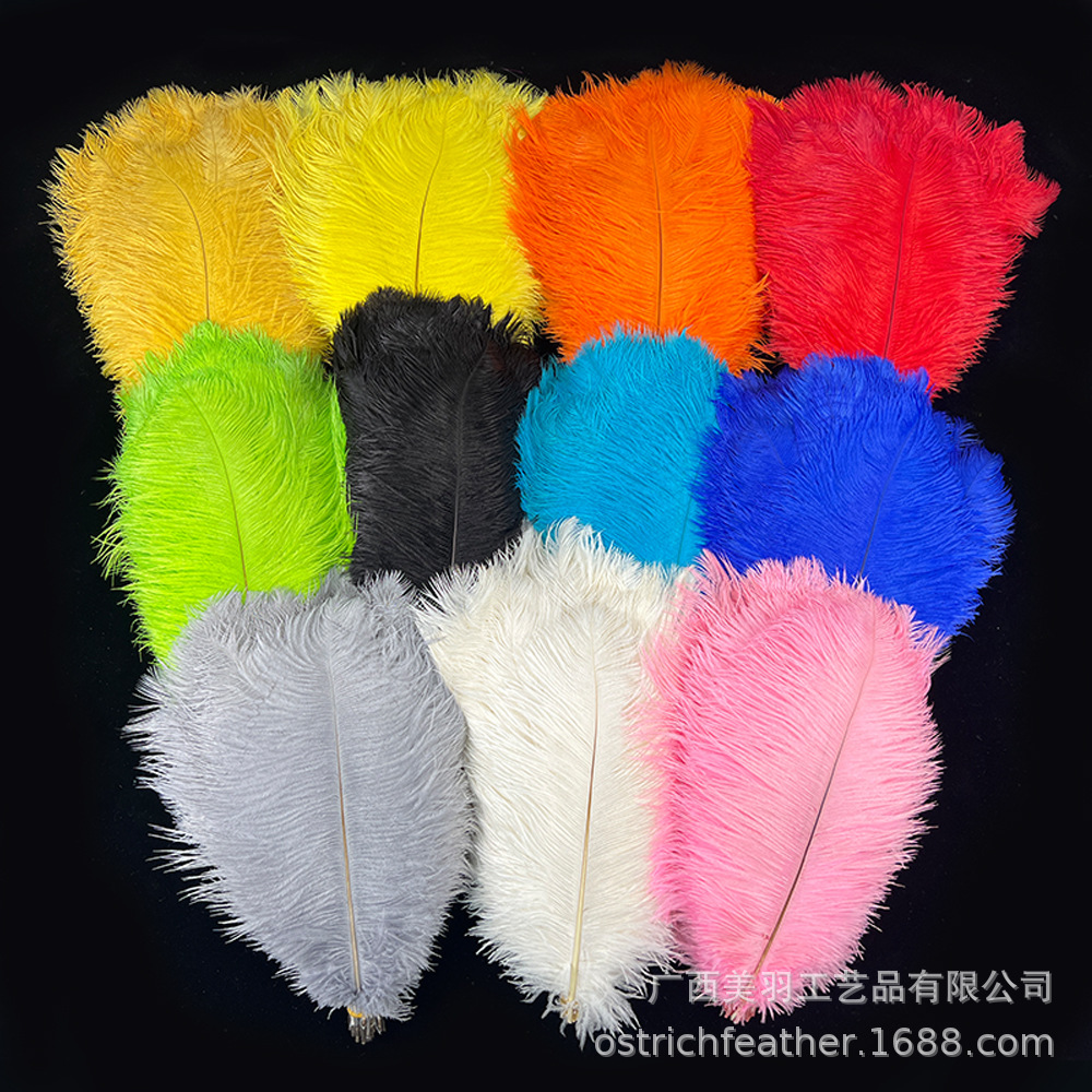 Picture of 35-40cm Ostrich Feather Wholesale Manufacturer Spot Wedding Decoration Feather DIY Crafts Stage Clothing Ostrich Feather