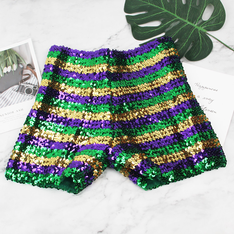 Picture of European and American Street Fashion Metal Sequins Elastic Belt Slim-fit Low Waist All-match Women's Shorts Dancing Hot Pants