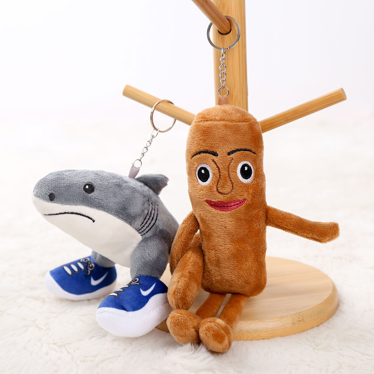 Picture of Ai Shan Hai Jing Tungtung Tungsahur Cross-Border Doll Toy Wooden Stick Plush Keychain Small Pendant