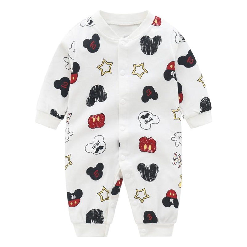 Autumn new baby clothes cotton long sleeve double-sided children's jumpsuit infant pajamas wholesale a generation of hair