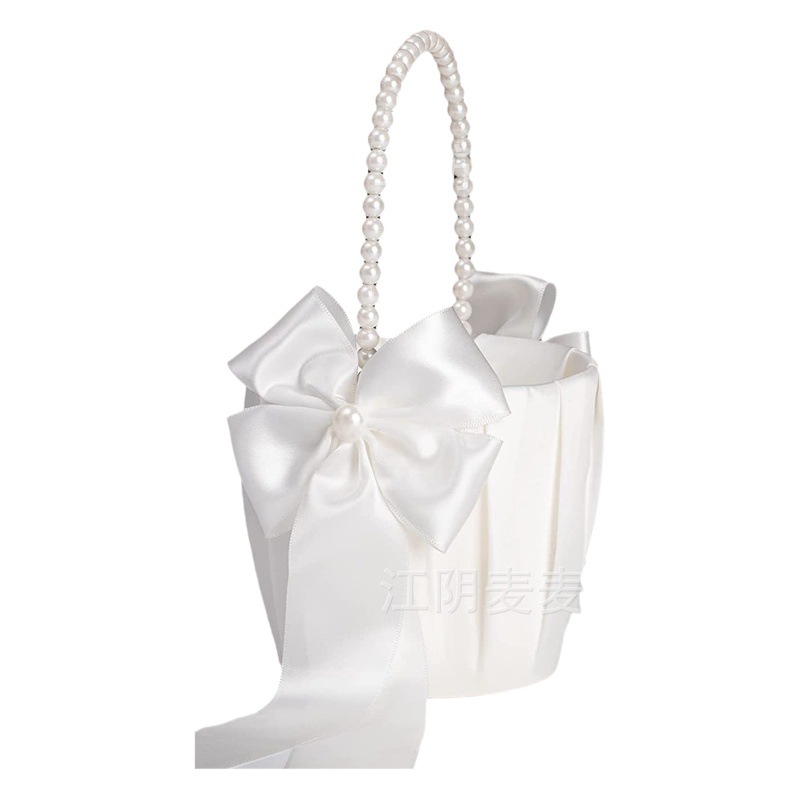 Western-style wedding bride flower basket flower pearl handle pearl handle flower basket wedding supplies wholesale