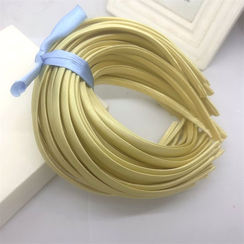 Picture of 10mm Candy-Colored Cloth-Wrapped Thickeneded Headband DIY Hairband Material Hair Accessories 1cm Satin Set Cloth Headband